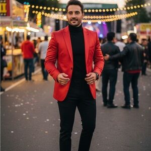 INC International Concepts Bold Red Blazer